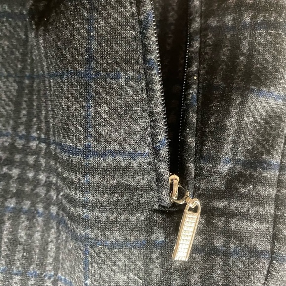 MODE DE VIE Ankle Pants Women’s 14 Gray Plaid Wide Leg Stretch Casual Preppy - Picture 5 of 8